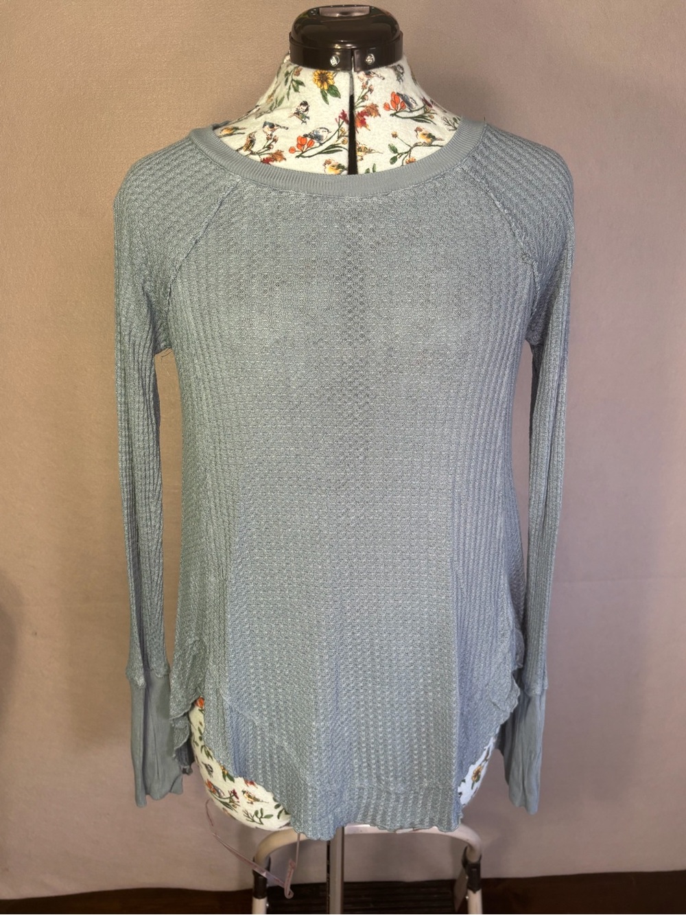 Jane and Delancey Light Blue Textured Long Sleeve Top